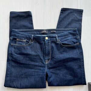 JEN 7 by 7 For All Mankind Cropped Skinny Jeans dark blue sz 14 stretch